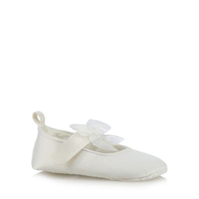 RJR.John Rocha Babies ivory organza bow Christening ballet pumps